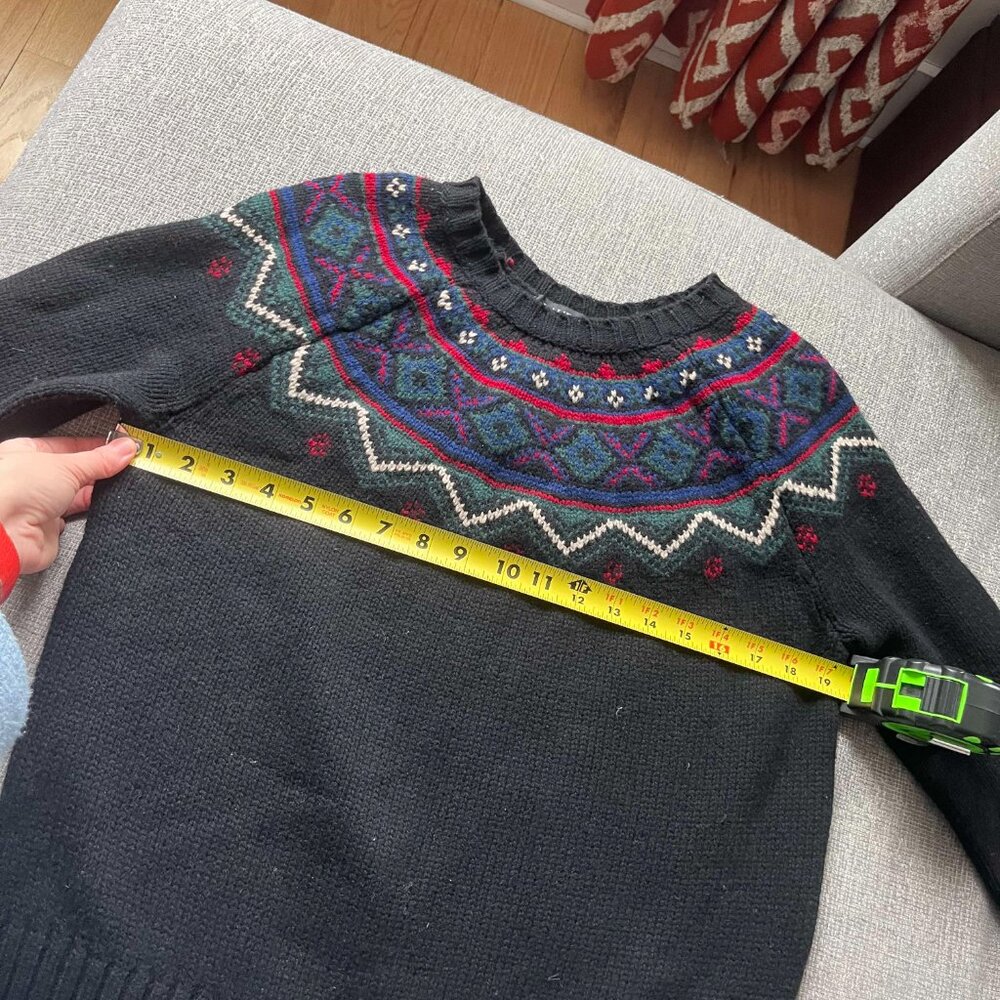 Ralph Lauren Women’s Fair Isle Wool Blend Sweater Black Multi Size S - Picture 5 of 7